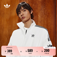 adidas情侶款復(fù)古風(fēng)梭織立領(lǐng)夾克外套男女阿迪達(dá)斯官方三葉草 亮白 XXS
