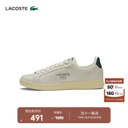 LACOSTE法國(guó)鱷魚男鞋簡(jiǎn)約輕便舒適休閑鞋系帶板鞋|46SMA0037 WG1/米白色/綠色 40 6.5