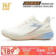 361°361度運動鞋女鞋【雨屏7.0】秋冬季新款防水運動鞋防滑緩震女跑鞋 羽毛白/燕麥奶 39