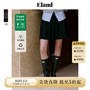 ELAND衣戀半身裙女百褶A版含羊毛通勤裙子2025秋季新款 黑色(19)Black S 160