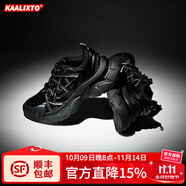 Kaalixto運(yùn)動(dòng)鞋男女同款2024新款潮流百搭黑色星星鞋老爹鞋 黑色-女生拍小一碼 男生正碼正拍 38