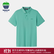 texwood蘋果純棉短袖男商務(wù)休閑襯衫T高爾夫夏裝POLO衫中青年百搭上衣T恤 淺綠 輕薄 L 【匹馬棉】175/96A