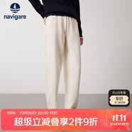 Navigare意大利小帆船女士松緊腰休閑褲寬松香蕉褲2332074510 白 L 