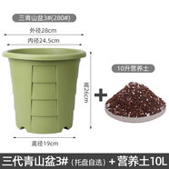 詠幻新款第三代青山盆樹(shù)脂特大號龜背竹塑料花盆家用加侖盆透氣控 1個(gè)盆草綠色3號+營(yíng)養土10L 樹(shù)脂不要托盤(pán)