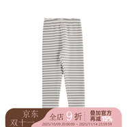 幼悠女童加絨加厚條紋打底褲冬季萌趣可愛防風(fēng)保暖百搭寬松休閑褲 灰色條紋 90cm