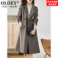 OLOEY國際一線(xiàn)品牌2025春季新款大碼風(fēng)衣女中長(cháng)款春秋新款小個(gè)子英倫風(fēng) 媚茶色 M 95-110斤