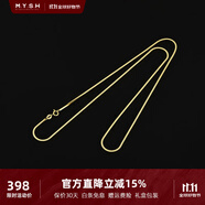 銘揚飾海 925銀鍍黃金蛇骨鏈項鏈男女款高級感簡約百搭時尚實心素鏈鎖骨鏈 金色蛇骨銀鏈-60CM
