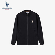U.S. POLO ASSN.針織衫男毛衣秋季保暖開(kāi)衫寬松加絨外套男裝上衣