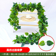 仿真藤條綠蘿葉婚慶節慶裝飾室內空調水管道裝飾纏繞遮擋塑料花藤 咖啡色 70葉過(guò)膠綠蘿葉5條