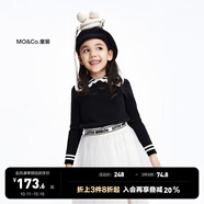 little MO&Co.含羊毛 童裝冬季女童娃娃領(lǐng)打底衫毛衣兒童針織衫女孩 黑色 110 110/56
