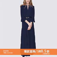 MeetMetro瑪依爾法式仙女連衣裙女2025秋新款高端氣質(zhì)純欲風(fēng)裙子禮服長裙 藏藍【現(xiàn)貨】 S
