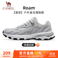 駱駝（CAMEL）漫游復(fù)古慢跑鞋男加絨運動鞋子 K13S09L7015A 奶白/椰子灰 42