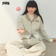 F426國(guó)潮牌秋季新款休閑復(fù)古舒適雙面格子時(shí)尚套裝 淺杏色衛(wèi)衣 XL