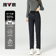 雅鹿工裝羽絨褲女2025冬季新款東北極寒時(shí)尚保暖防寒褲子外穿 深藍色 XL 推薦125-135斤