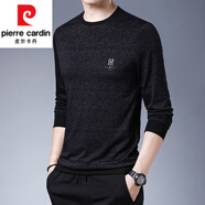 皮爾卡丹（pierre cardin）長袖T恤男2025新款秋冬季男裝圓領雙面絨衛(wèi)衣體恤套頭打底衫上衣 深灰色 M