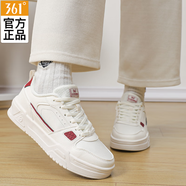 361°女鞋板鞋運動(dòng)鞋女小白鞋秋季新款跑步耐磨防滑輕便休閑鞋情侶鞋 361度白/黑櫻桃 37