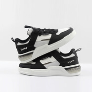 貴人鳥(niǎo)男鞋子板鞋春夏季網(wǎng)面透氣休閑鞋子男黑色白色運動(dòng)滑板鞋子 E32M19-4黑/本白 春夏款網(wǎng)面透氣鞋面 40