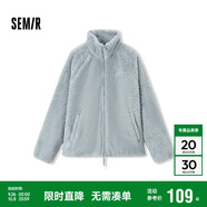 森馬（Semir）外套女插肩袖珊瑚絨仿羊羔毛2024冬季立領(lǐng)寬松夾克109724108003
