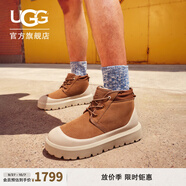 UGG冬季男女同款時(shí)尚舒適保暖厚底系帶紐姆休閑短靴時(shí)尚靴1143991 CWTC | 栗色/灰白色 46