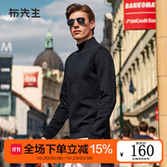 布先生熱膽中高領(lǐng)打底長袖上衣春秋新款休閑男士t恤KT01879 鋼琴黑 L (175)