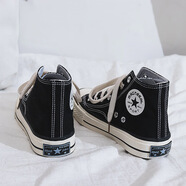 SCONWIF匡威純原潮春春新款帆布鞋女學(xué)生1970s高幫系帶韓版球鞋板鞋子 CK-2-黑色 40