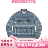SUPREMEFW22Week14系列分層條紋單排扣牛仔外套男女同款情侶款 水洗藍 L