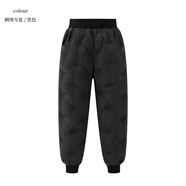 米詩德小學(xué)生羽絨內(nèi)膽套裝羽絨服2025秋冬新款輕薄保暖白鴨絨校服內(nèi)穿馬 雪花黑色褲子 110cm建議買大一碼 均碼