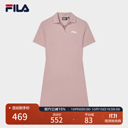 FILA 斐樂(lè )官方女子針織連衣裙時(shí)尚修身POLO領(lǐng)短袖裙子 瓊脂粉-PK 3XL (185) 100A
