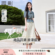 香影（xiangying）休閑套裝女2025夏裝新款時(shí)尚牛仔上衣成套搭配半身裙子兩件套 牛仔藍 非小熊扣T832368 XL