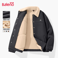 班尼路（Baleno）加絨外套男秋冬季2025新款保暖防風(fēng)肌理感夾克男士燈芯絨開(kāi)衫棉服