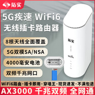 拓實(shí)5G路由器千兆雙頻WIFI6信號放大器移動(dòng)無(wú)線(xiàn)家用路由器穿墻王SIM插卡CPE全網(wǎng)通AX3000插卡路由器 NR600 5Gcpe AX3000 電池版 可插卡 全網(wǎng)通