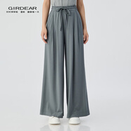 哥弟（GIRDEAR）女裝2025新款高腰松緊闊腿休閑長(zhǎng)褲女1100285 灰霧色 XL (5碼)