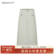 GANT/甘特秋冬女士顯瘦中長款A(yù)字半身裙時尚女士簡約優(yōu)雅氣質(zhì)通勤 291-米灰色 L