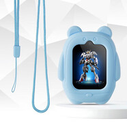 潮尚美【兒童手表掛脖吊墜】通用飛利浦W2505兒童電話(huà)手表表帶掛脖子套保護殼表鏈吊繩軟膠套 淺藍保護套+掛繩(不含手表) 通用款