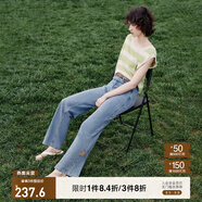 ONLY夏季涼感冰氧酷高腰顯瘦直筒褲牛仔褲女|124232025 J33 350水洗牛仔藍 M (165) M褲長減短
