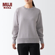 無(wú)印良品（MUJI）女式 美利奴羊毛中針距圓領(lǐng)毛衣長(cháng)袖多彩針織衫女款秋季 BAH11A2A 淺銀灰色 L (165/88A)