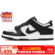 耐克NIKE女子大童板鞋休閑鞋 DUNK 運動鞋CW1590-100白黑36.5