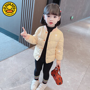 G.duck女童棉服女寶寶輕薄羽絨服冬季2025新款洋氣冬款保暖內(nèi)膽棉襖外套 黃色 90 (建議80-90cm 1-2周歲左右)
