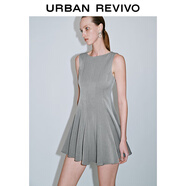 UR2025秋季新款女裝摩登魅力收腰顯瘦無(wú)袖連衣裙UWG750015 冷灰 XS