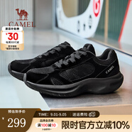 駱駝運(yùn)動鞋子男2025秋季新款網(wǎng)面透氣輕彈舒適厚底增高復(fù)古運(yùn)動慢跑鞋 G15AX48056 黑色 42