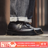 馬登工裝增高德比鞋男款厚底黑色大頭商務(wù)通勤cleanfit英倫風(fēng)休閑皮鞋 黑色【開邊珠版亮皮】 41 男碼