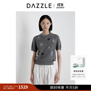 DAZZLE 地素毛衫短袖25年夏季新款淺灰色博古寶瓶套頭毛衫 淺灰色 M