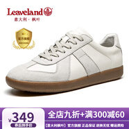 楓葉（leaveland）意大利男鞋2025新品真牛皮復古情侶款德訓鞋戶外男士運動休閑板鞋 【升級版抑菌】白色（皮鞋碼） 44