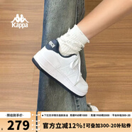KAPPA卡帕女鞋厚底板鞋女2025秋季新款軟底休閑鞋子女百搭運(yùn)動(dòng)小白鞋女 經(jīng)典白/海昌藍(lán) 39 (245mm)