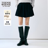 Teenie Weenie小熊半身裙女裝2025秋季新款高腰優(yōu)雅日常通勤蓬蓬裙 藏青色 L