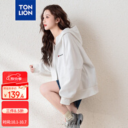 唐獅（TonLion）2025春女連帽短款左胸字母衛衣外套 本白  M 
