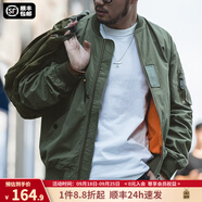 馬登工裝美式空中MA1飛行員夾克軍事風(fēng)短款外套復(fù)古棒球服男潮秋上衣 綠色 2XL