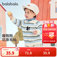 巴拉巴拉嬰兒針織衫女童薄毛衣男童套頭秋裝秋裝可愛時(shí)尚 藍(lán)白色調(diào)00481 73cm