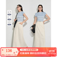 梵希蔓卡其色法式優(yōu)雅中腰A字裙女2025年春新款顯瘦高級感半身裙 M5769 杏色 L