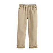 忻悅晴兒童加絨校褲男童卡其色長(cháng)褲秋冬女童加厚中大童休閑藏青校服褲子 淺卡其色-加絨款 170 加肥版